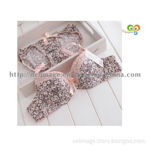 Sexy Push up Bra Set, Vintage Elegant Lace Bra Set